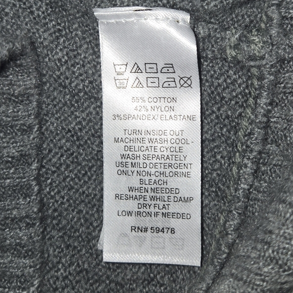 Deep V-Neck Wrap Sweater Dolman Sleeves Gray With Olive Green Hue Size Medium - Picture 10 of 12